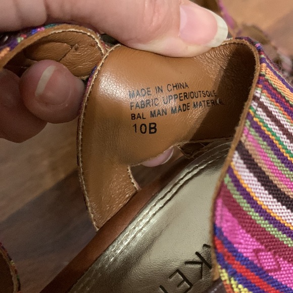 Bakers colorful espadrilles platform sandals, adjustable straps, sz10 runs small - Picture 3 of 9